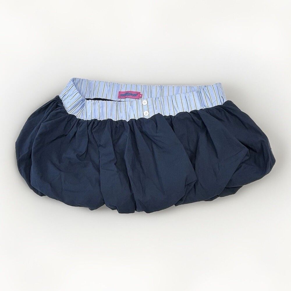Edikted Janey Bubble Cotton Mini Skort Size Medium